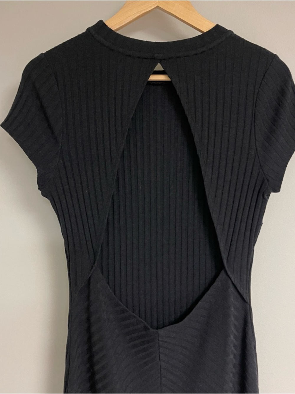 FREE PEOPLE Dress Women's Medium Sexy Bodycon Heatwave Midi Black Cut Out Back - Picture 5 of 10